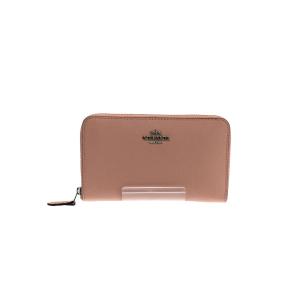 COACH◆ミディアムジップラウンドウォレット/レザー/PNK/レディース/58584/内側汚れ有