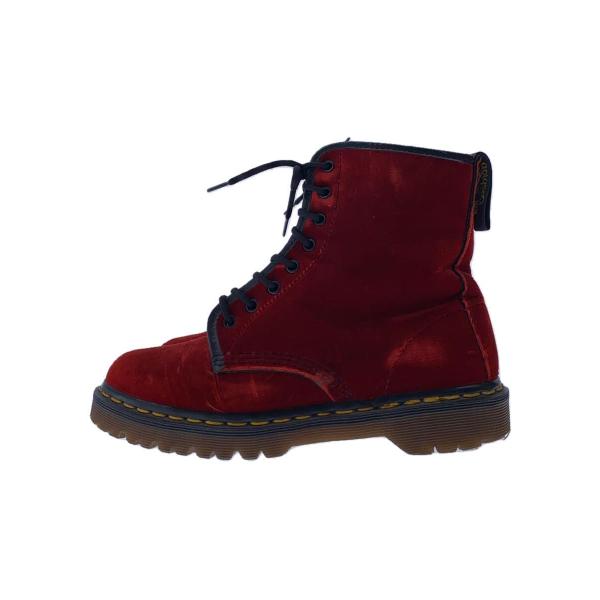 Dr.Martens◆made in england/レースアップブーツ/--/RED/ベロア