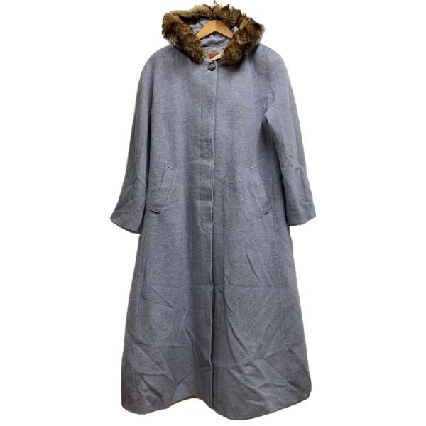 KENZO◆80s/JUNGLE/フーデッド/フランス製/コート/M/ウール/ブルー//