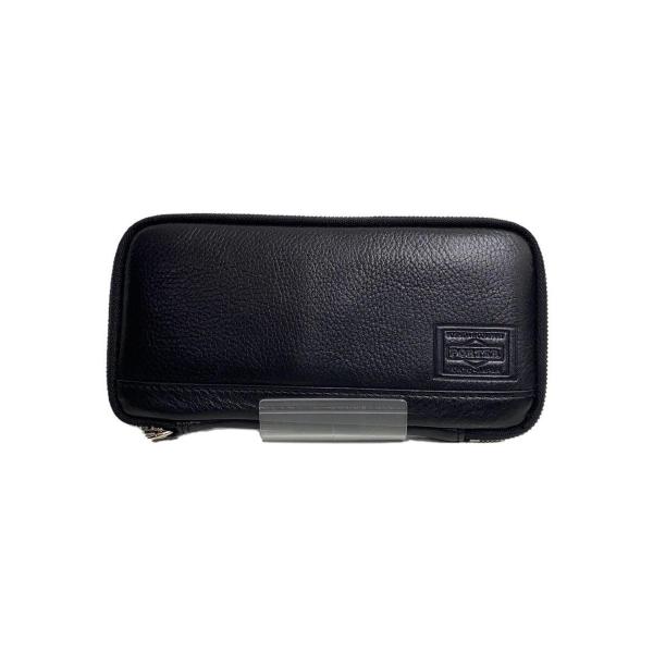 PORTER◆DELIGHT WALLET/長財布/レザー/BLK/メンズ/145-03291//