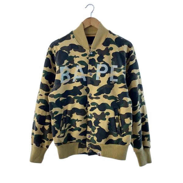 A BATHING APE◆初期タグ/1st camo/sweat varsity jacket/ス...