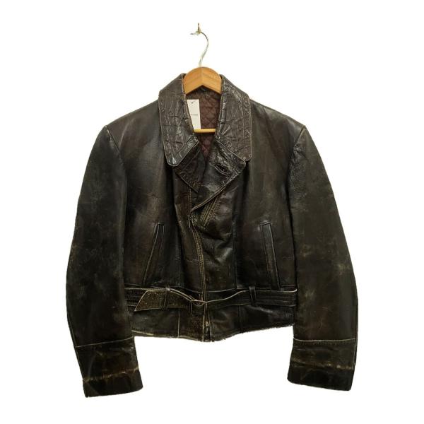 EURO VINTAGE◆40-50s/ドイツ軍/RIES/ダブルライダースジャケット/--/レザー...