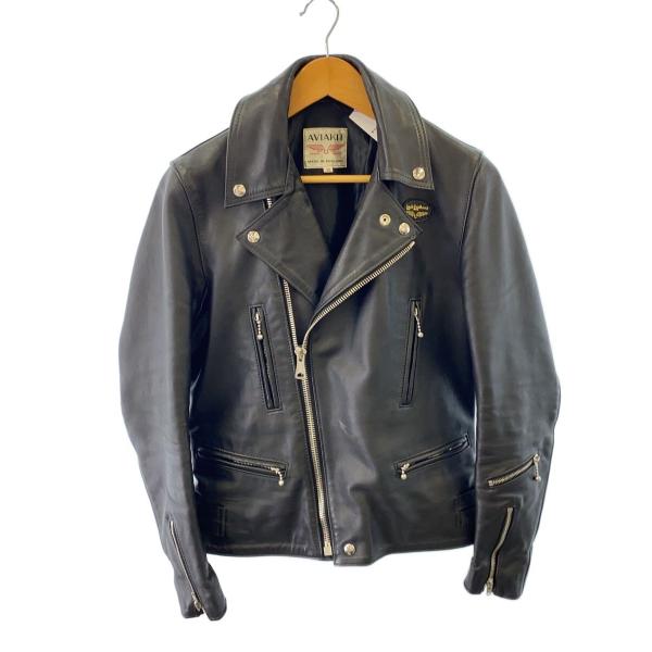 Lewis Leathers◆ダブルライダースジャケット/36/馬革/BLK