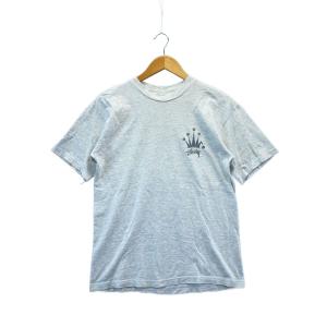 STUSSY◆Tシャツ/M/コットン/WHT/90s/中折れクラウン//