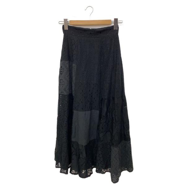 AMERI◆ロングスカート/M/コットン/BLK/花柄