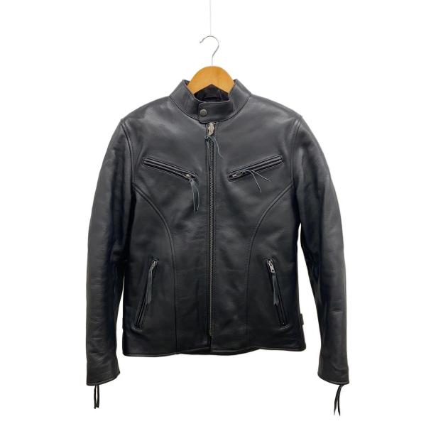 Liugoo Leathers◆シングルライダースジャケット/L/牛革/BLK//