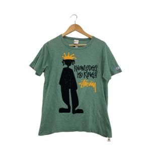 STUSSY◆×Champion/shadowman/Tシャツ/M/コットン/GRN/? NULL ?