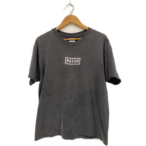 Hanes◆90s/NINE INCH NAILS BOX LOGO/Tシャツ/L/コットン/BLK...