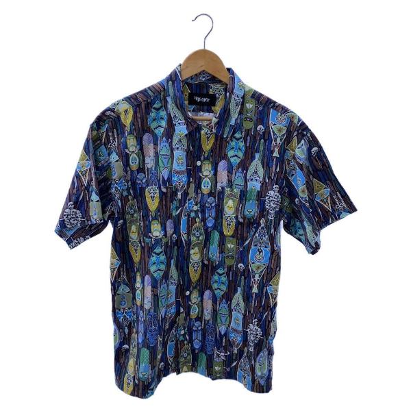 MASSES◆SHIRT TIKI/半袖シャツ/S/コットン/BRW/総柄