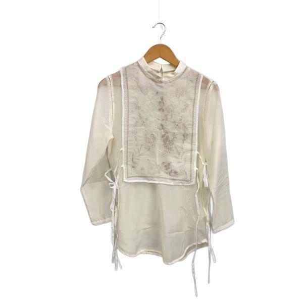 AMERI◆長袖ブラウス/FREE/ポリエステル/CRM/無地/01210430580