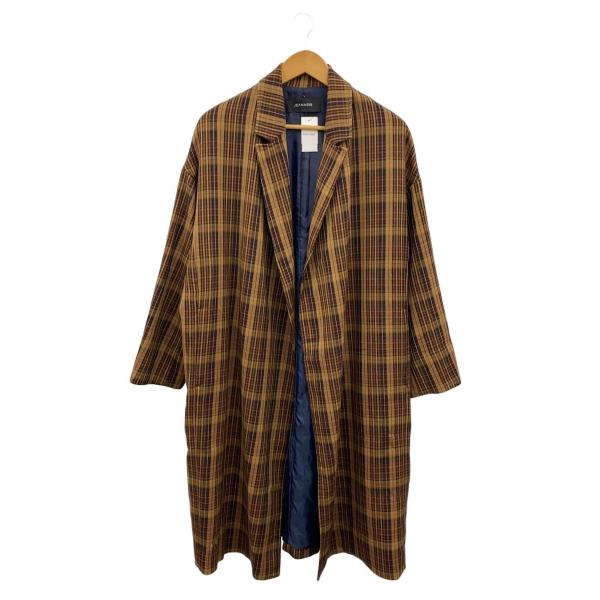 JEANASIS◆チェスターコート/FREE/アクリル/BRW/チェック/JS071088SL