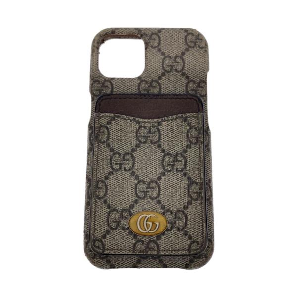 GUCCI◆GGスプリーム/iphone13ケース/PVC/ベージュ/レディース/701582・61...