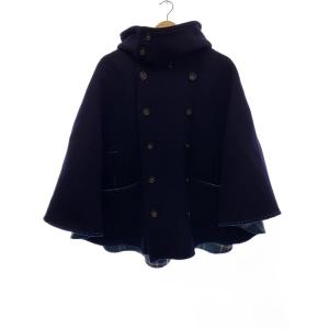 Porter Classic◆ポンチョ/1/ウール/NVY/フード付きポンチョ/ MELTON Cloak/16AW