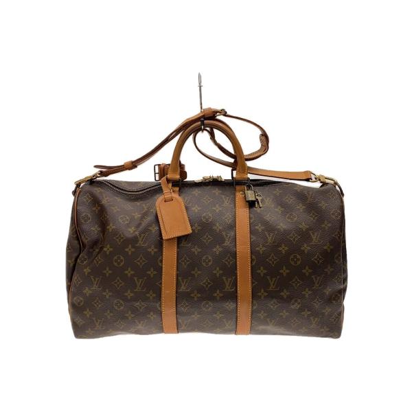 LOUIS VUITTON◆キーポル・バンドリエール50_モノグラム・キャンバス/PVC/BRW//