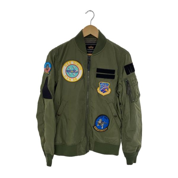 ALPHA INDUSTRIES◆ワッペン/MA-1/フライトジャケット/M/ポリエステル/KHK/...