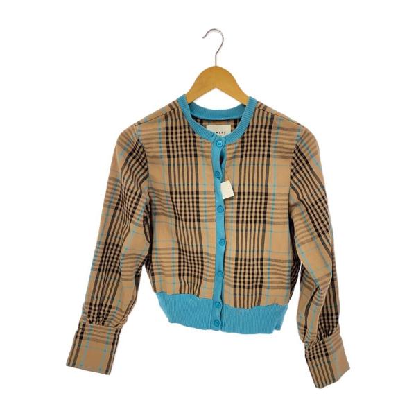 AMERI◆カーディガン(薄手)/FREE/ポリエステル/BEG/チェック/01120430651/...