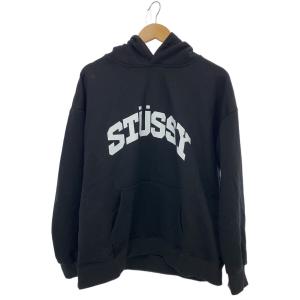 STUSSY◆Block Sports Pig Dyed Hood/プルオーバーパーカー/M/コットン/BLK/無地