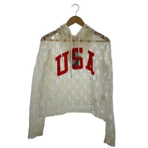 MASU◆ANGEL LACE HOODIE/パーカー/46/コットン/WHT/汚れ有