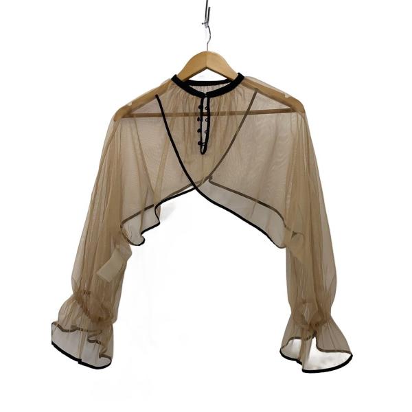 AMERI◆長袖ブラウス/M/ポリエステル/BEG/02220431470//