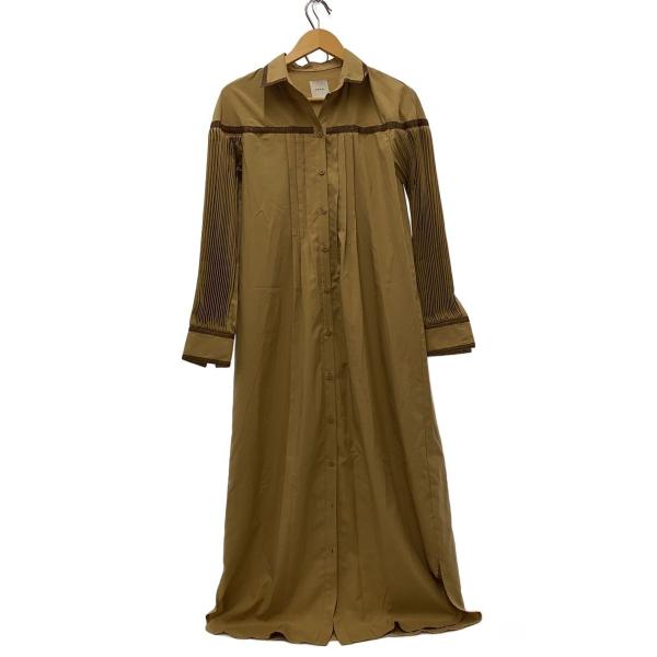 AMERI◆長袖ワンピース/M/ポリエステル/BRW/0282550920