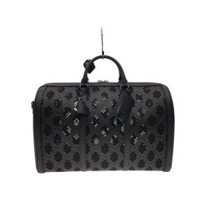 GUCCI◆GG perforated Boston bag/ボストンバッグ/レザー/BLK/771002