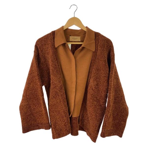 AMERI◆カーディガン(厚手)/--/ポリエステル/BRW/02920130270//