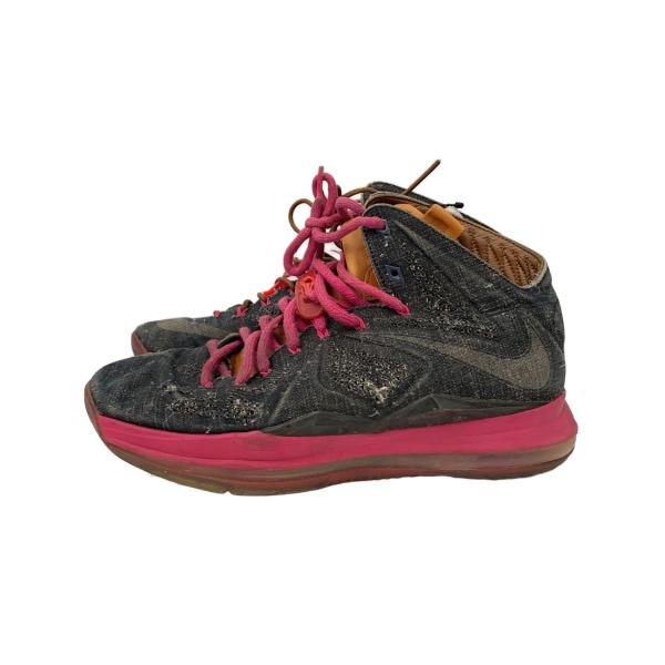 NIKE◆LEBRON 10 EXT DENIM QS/レブロンデニム/ネイビー/597806-40...