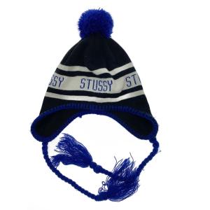 STUSSY◆キッズ服飾/ニット帽子/アクリル/BLK