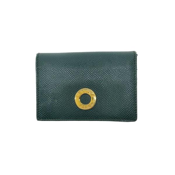 CELINE◆カードケース/レザー/GRN/レディース/スレ