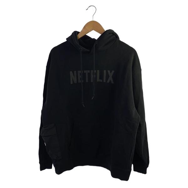 BEAMS◆×NETFLIX/パーカー/L/コットン/BLK/11-13-4529-976//