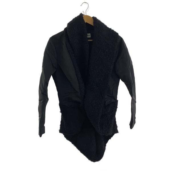 ISSEY MIYAKE◆90年代/銀タグ/変形ジャケット/M/コットン/BLK/無地/IM53-F...