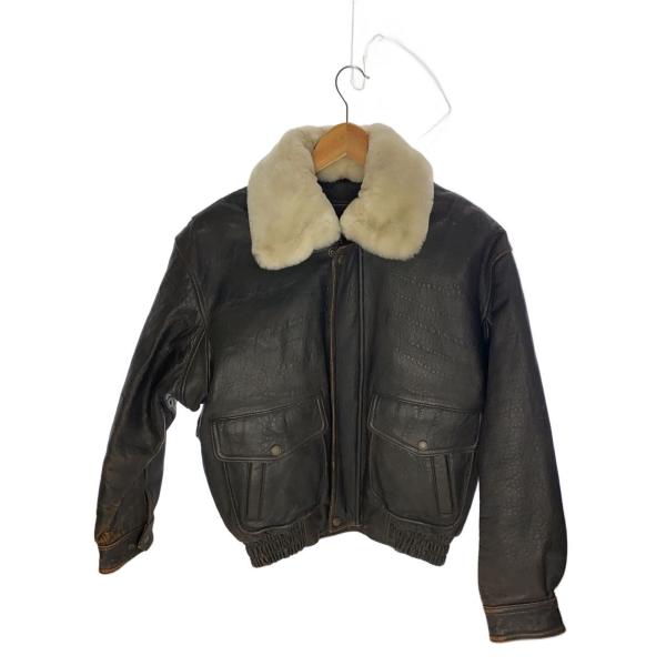 LUCKY STRIKE◆レザージャケット・ブルゾン/M/羊革/BRW/無地/8571-9300