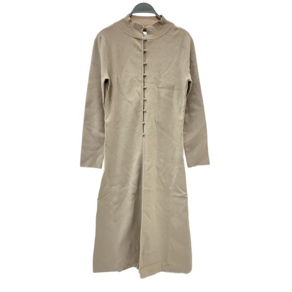 AMERI◆長袖ワンピース/FREE/レーヨン/BEG/01120140680