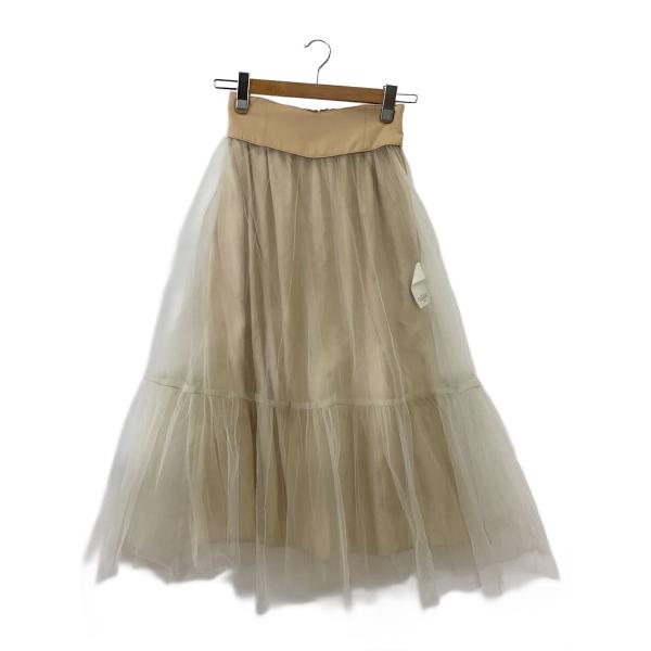 AMERI◆ロングスカート/S/ナイロン/BEG/02210970460