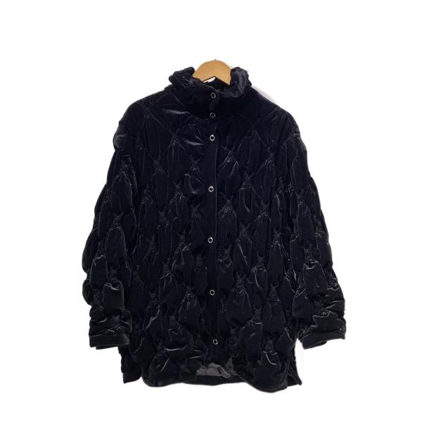 AMERI◆24AW/VELOUR QUILTING STAND COLLAR BLOUSON/BL...