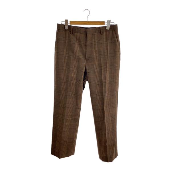 AURALEE◆24AW/スラックスパンツ/5/ウール/BRW/チェック/A24AP02CB