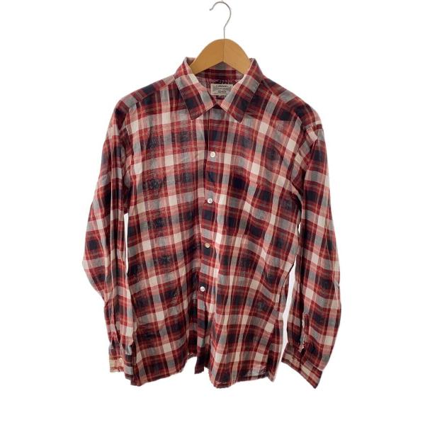 ARROW◆50s-60s/CONTOUR TAILORED/長袖シャツ/L/コットン/RED/チェ...