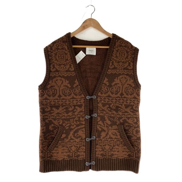 AMERI◆ニット・セーター(厚手)/FREE/ナイロン/BRW/総柄/0124201810650/...