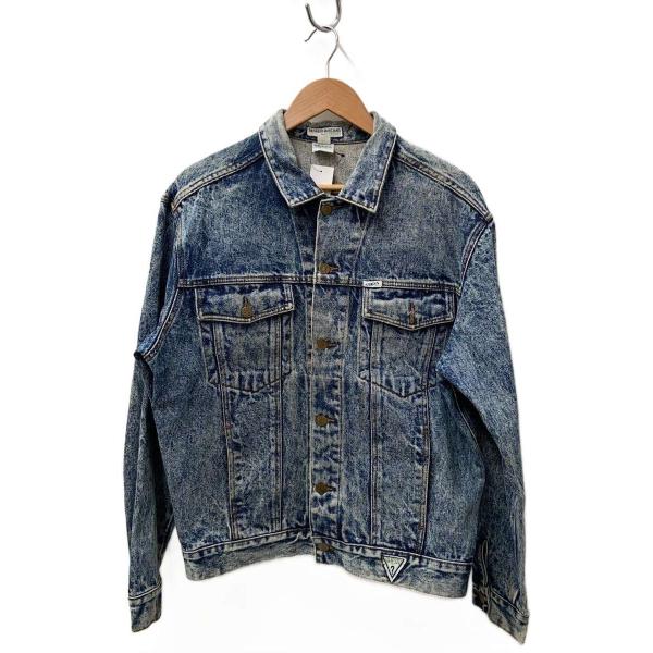 GUESS◆90s/usa製/Gジャン/M/コットン/IDG/無地