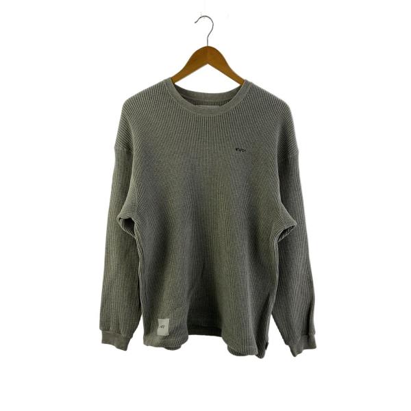 WTAPS◆WAFFLE COTTON LOOSE TEE/長袖Tシャツ/1/コットン/NVY/22...