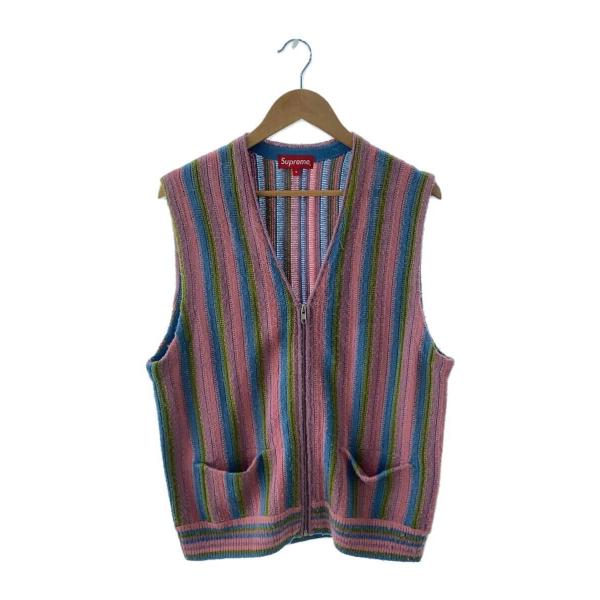 Supreme◆22ss/stripe sweater vest/ニットベスト(厚手)/S/アクリル...