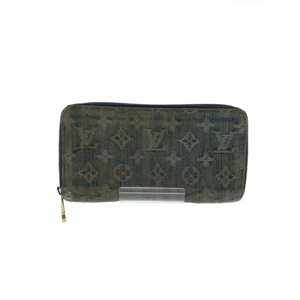 LOUIS VUITTON◆M95341/ジッピー・ウォレット_モノグラム・デニム_BLU/デニム/...