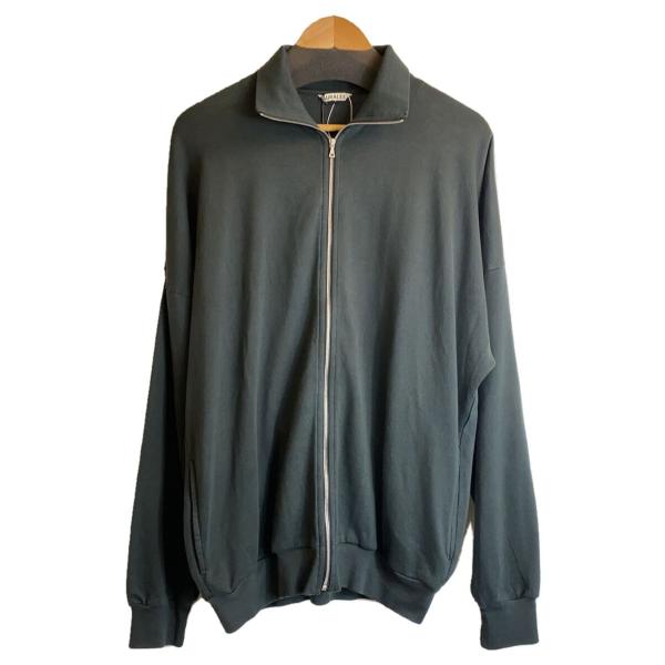 AURALEE◆Super High Gauge Sweat Zip/4/コットン/BLK/無地/A...