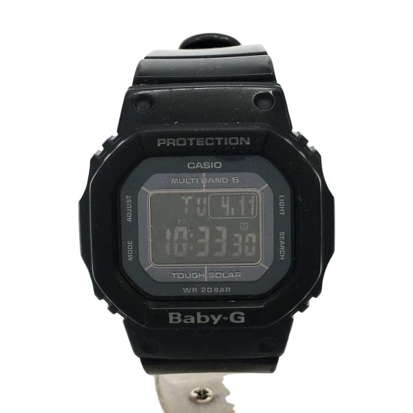 CASIO◆ソーラー腕時計・Baby-G/デジタル/BLK/BLK