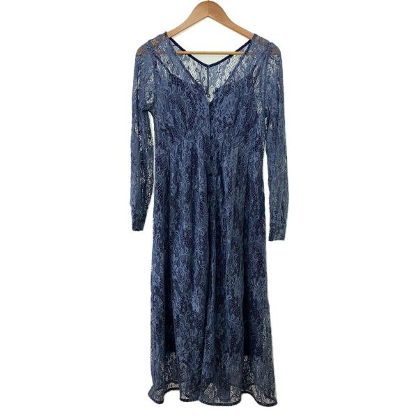 AMERI◆長袖ワンピース/FREE/ナイロン/BLU/01920520410