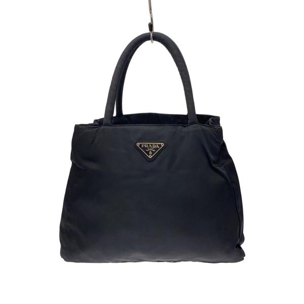 PRADA◆ハンドバッグ/ナイロン/BLK/無地
