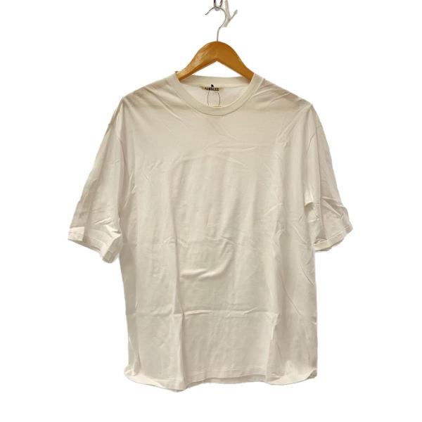 AURALEE◆Tシャツ/3/コットン/WHT/無地/A22STO2ST