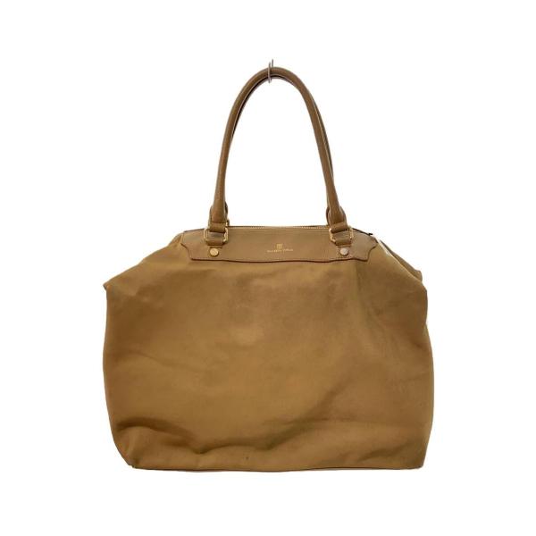 TOPKAPI◆トートバッグ/キャメル/ロゴ/無地/ハンドバッグ/ジップアップ/