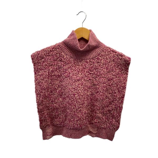 AMERI◆ニットベスト/F/アクリル/ピンク/01220460770/ニットポンチョ