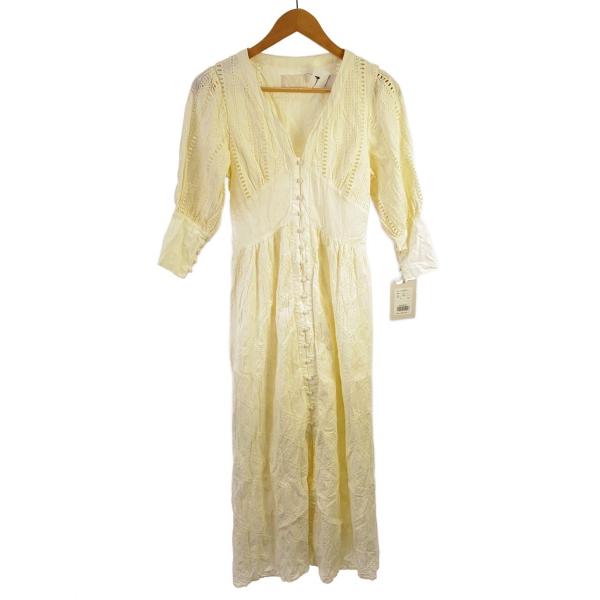 AMERI◆長袖ワンピース/FREE/コットン/WHT/0191530971//